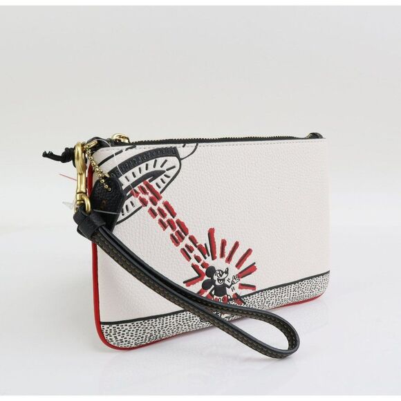 NWT Coach x UFO strike Mickey Wristlet Card Wallet - Picture 8 of 13